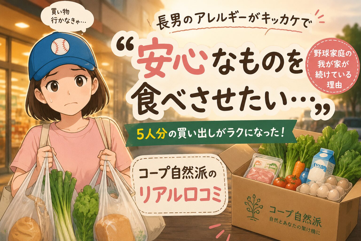 コープ自然派　食材宅配　ママ　時短